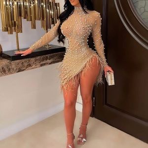 Sequin Nude Dress